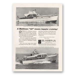 1961 Matthews Cruisers Print Ad | Happier Cruising