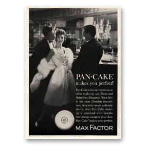 1961 Max Factor Pan Cake Make Up Print Ad | Makes Perfect