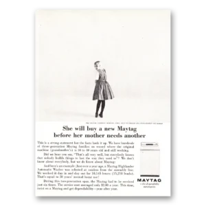 1961 Maytag Washer Print Ad | She Will Buy