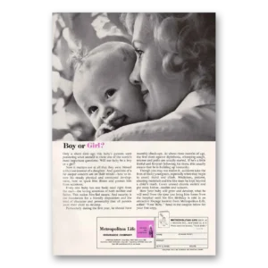 1961 Metropolitan Life Insurance Print Ad | Boy Or Girl