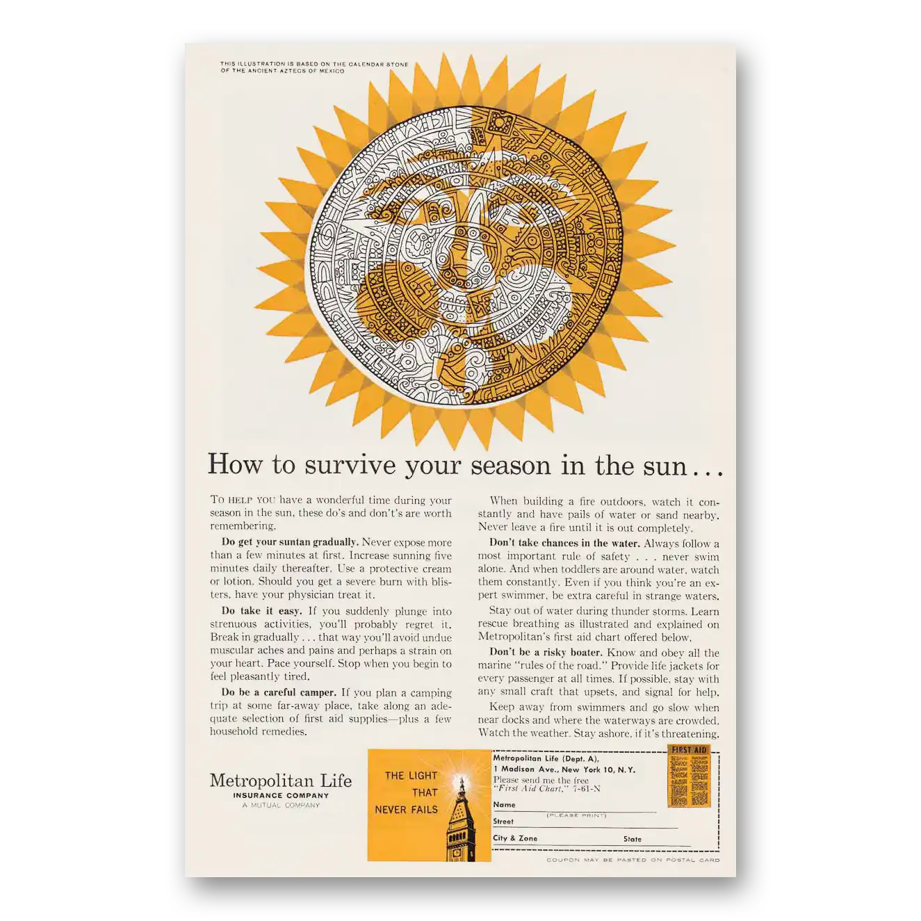 1961 Metropolitan Life Insurance Print Ad | Season Sun
