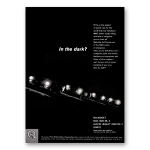 1961 MG Midget Print Ad | In Dark