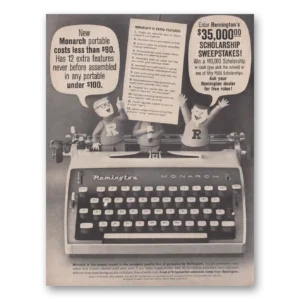 1961 Remington Typewriter Print Ad | Monarch Typewriter