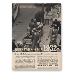 1961 New England Mutual Life Insurance Print Ad | Born 1932