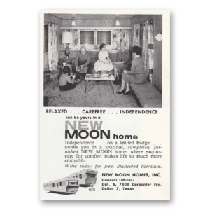 1961 New Moon Homes Print Ad | Relaxed Carefree