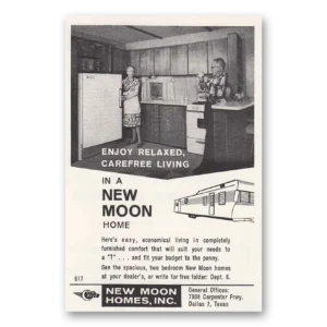 1961 New Moon Homes Print Ad | Carefree Living