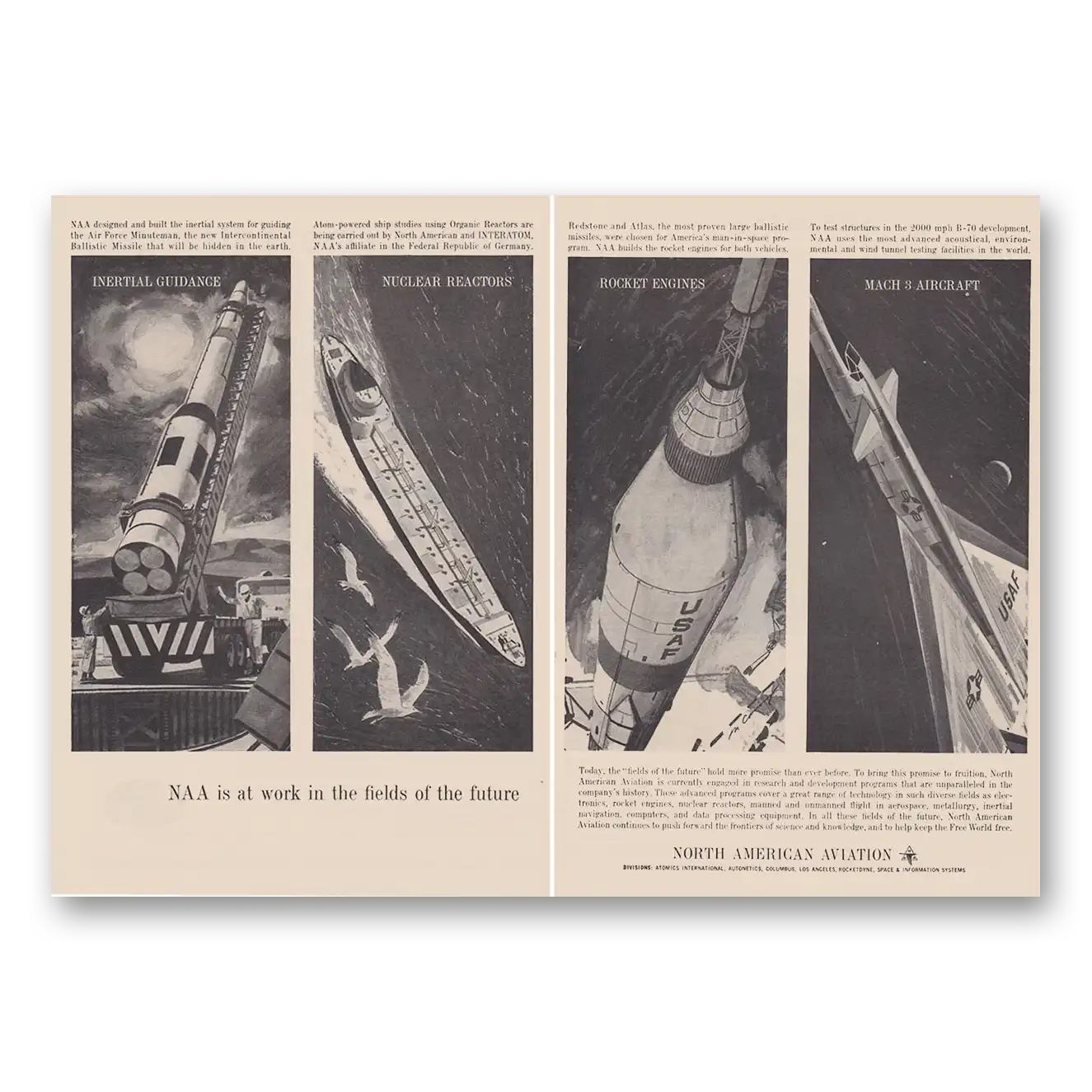 1961 North American Aviation Print Ad | Work Fields
