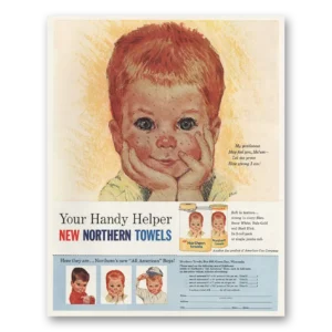 1961 Northern Towels Print Ad | Gentleness