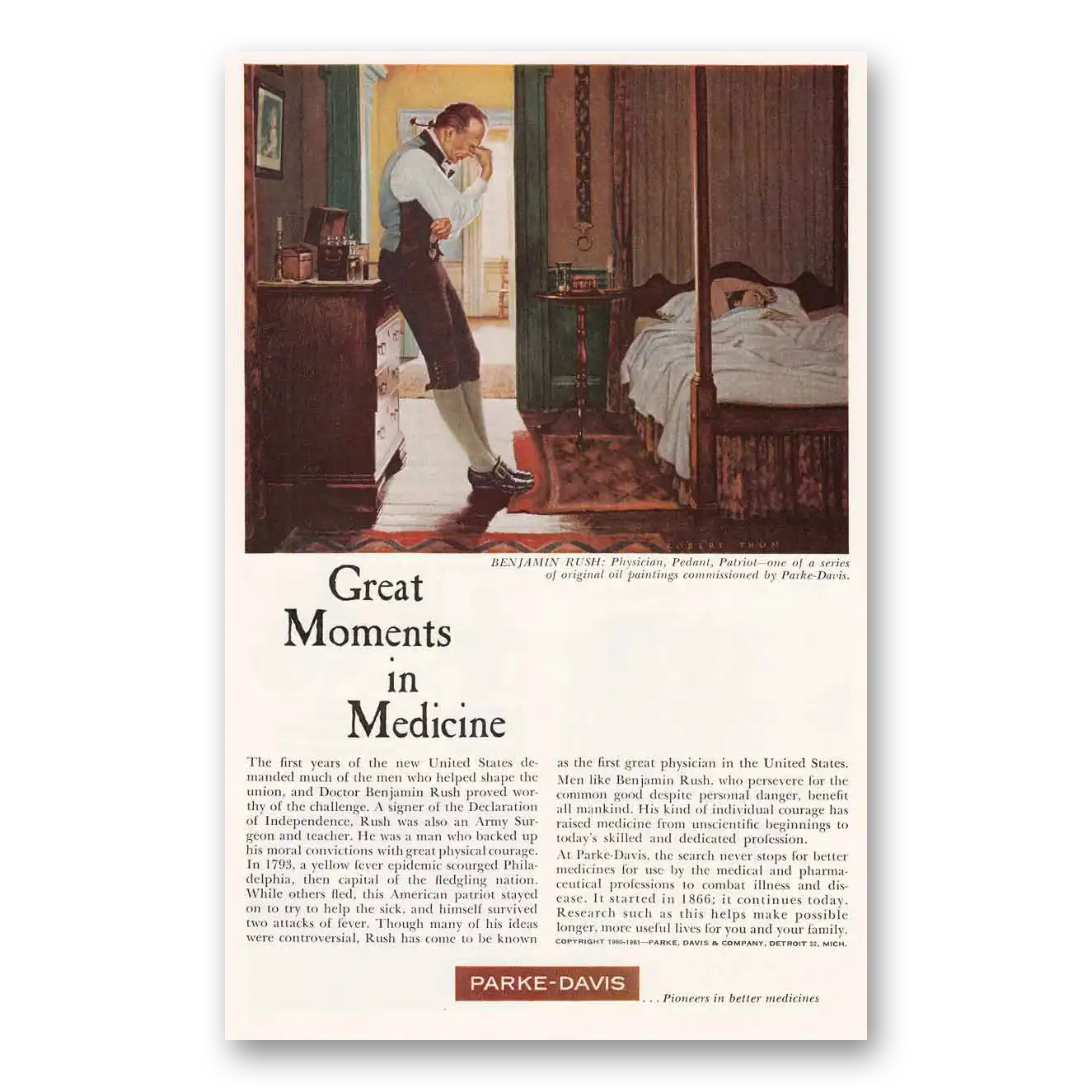 1961 Parke-Davis Print Ad | Benjamin Bush