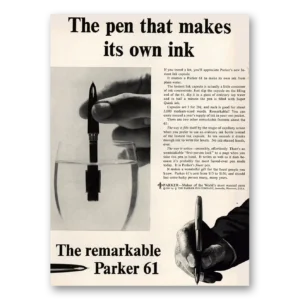 1961 Parker 61 Pen Print Ad | Own Ink
