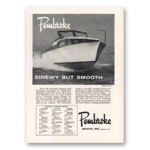 1961 Pembroke Boats Print Ad | Sinewy Smooth