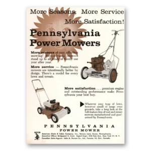 1961 Pennsylvania Power Mowers Print Ad | More Seasons