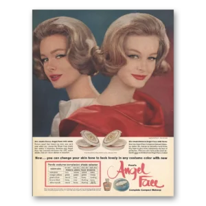 1961 Angel Face Cosmetics Print Ad | Skin Tone