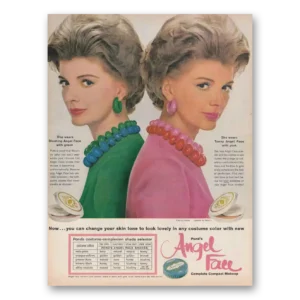 1961 Angel Face Cosmetics Print Ad | Blushing Angel