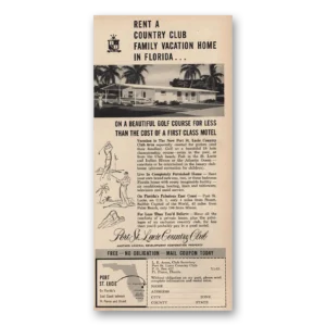 1961 Port St Lucie Country Club Print Ad | Beautiful Golf Course Florida