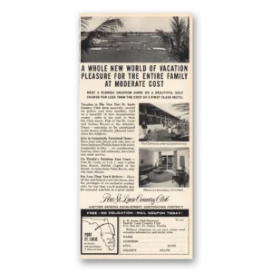1961 Port St Lucie Country Club Print Ad | Pleasure For Entire Family