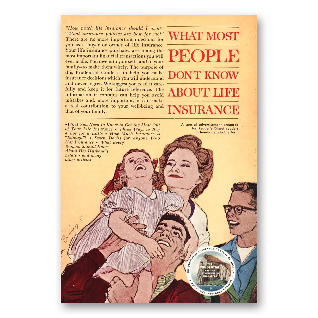 1961 Prudential Insurance Print Ad | Life Insurance