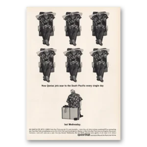 1961 Qantas Airlines Print Ad | Jets Soar To South Pacific