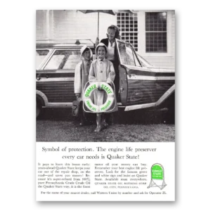 1961 Quaker State Motor Oil Print Ad | Symbol Protection