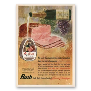 1961 Rath Black Hawk Print Ad | Champagne