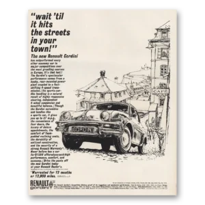 1961 Renault Gordini Print Ad | Hits Streets