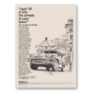 1961 Renault Gordini Print Ad | Hits Streets