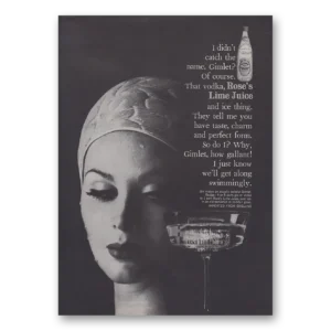 1961 Roses Lime Juice Print Ad | Catch Name