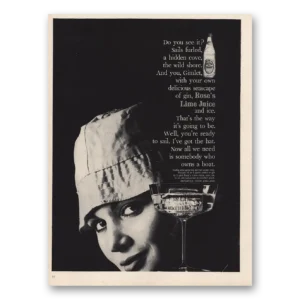 1961 Roses Lime Juice Print Ad | Hidden Cove
