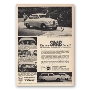 1960 Saab Print Ad | Powerful Engine