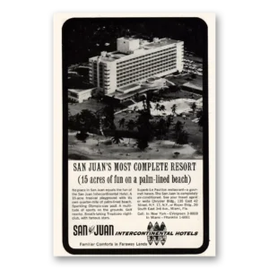 1961 San Juan Intercontinental Hotel Print Ad | Palm Lined