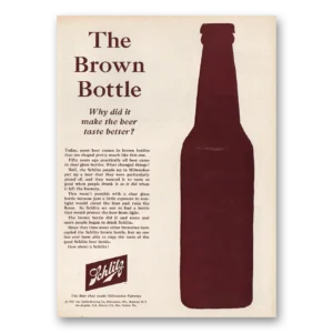 1961 Schlitz Beer Print Ad | Brown Bottle