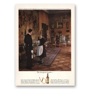 1961 Seagrams VO Whisky Print Ad | Last Guest Is Gone