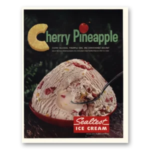 1961 Sealtest Ice Cream Print Ad | Cherry Pineapple
