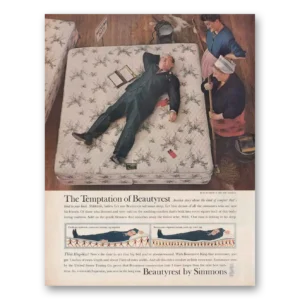 1961 Simmons Beautyrest Print Ad | Temptation