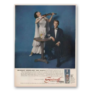 1961 Smirnoff Vodka Print Ad | Moonlight Roses
