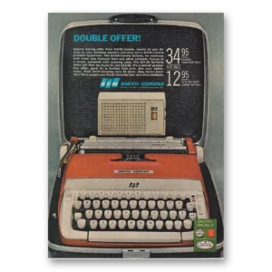 1961 Smith Corona Typewriters Print Ad | Double Offer