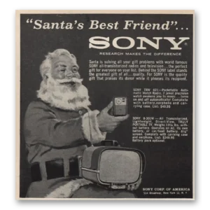 1961 Sony Portable TV Print Ad | Santas