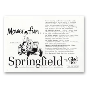 1961 Springfield Mowers Print Ad | Mower Fun