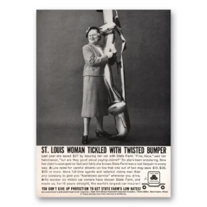 1961 State Farm Insurance Print Ad | St Louis Woman