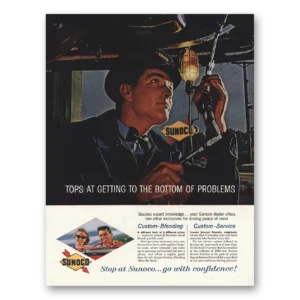 1961 Sunoco Gasoline Print Ad | Getting To Bottom