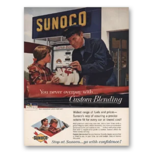 1961 Sunoco Gasoline Print Ad | Piggy Bank
