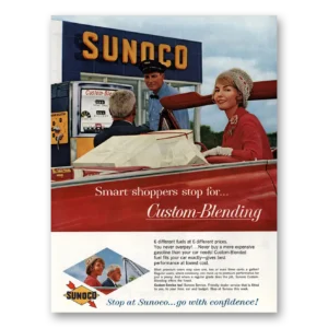 1961 Sunoco Gasoline Print Ad | Smart Shoppers