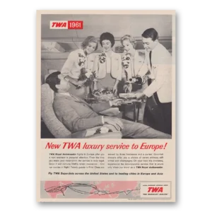 1961 TWA Airlines Print Ad | Royal Ambassador