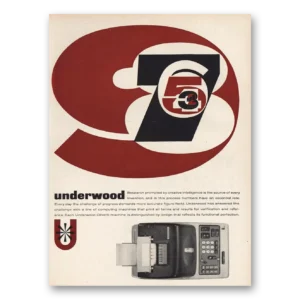 1961 Underwood Adding Machine Print Ad | Adding Machine