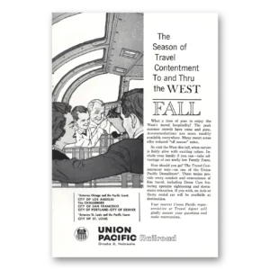 1961 Union Pacific Railroad Print Ad | Travel Contentment