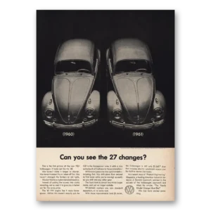 1961 Volkswagen Beetle Print Ad | 27 Changes