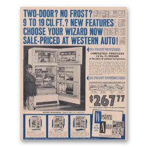 1961 Wizard Refrigerator Print Ad | Two Door