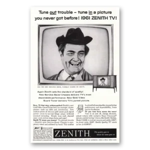 1961 Zenith Television Print Ad | Red Skelton