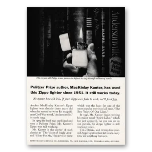 1961 Zippo Lighter Print Ad | Mackinlay Kantor