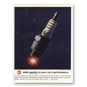 1962 AC Spark Plugs Print Ad | Adds Sparkle